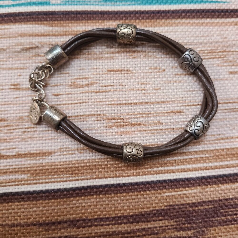Premier Designs Cheyenne Bracelet Brown Leather Retired